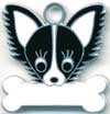 チワワ（B） 　【名入れ】　犬 迷子札 販売 犬鑑札　ＩＤプレート ドッグタグ アクセサリー　トップワン  携帯ストラップ　刻印