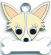 チワワ（F） 　【名入れ】　犬 迷子札 販売 犬鑑札　ＩＤプレート ドッグタグ アクセサリー　トップワン  携帯ストラップ　刻印