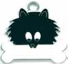 ポメラニアン(黒)  名入れ 犬 迷子札 販売 犬鑑札　ＩＤプレート ドッグタグ アクセサリー　トップワン 携帯ストラップ　刻印