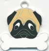 パグ（茶）【名入れ】犬 迷子札 販売 犬鑑札　ＩＤプレート  ドッグタグ アクセサリー　トップワン 携帯ストラップ　刻印 名前