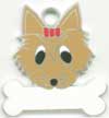 ヨークシャテリア（茶）　【名入れ】犬 迷子札 販売 犬鑑札　ＩＤプレート ドッグタグ アクセサリー　トップワン 携帯ストラップ　