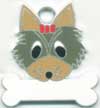 ヨークシャテリア（グレ） 【名入れ】犬 迷子札 販売 犬鑑札　ＩＤプレート ドッグタグ アクセサリー　トップワン 携帯ストラップ