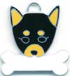 柴犬(黒) 　【名入れ】犬 迷子札 販売 犬鑑札　ＩＤプレート　 ドッグタグ アクセサリー　トップワン 携帯ストラップ　刻印