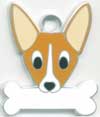 コーギー 　【名入れ】犬 迷子札 販売 犬鑑札　ＩＤプレート　ドッグタグ アクセサリー　トップワン 携帯ストラップ　刻印　名前